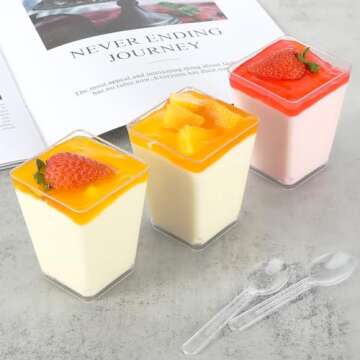 Premium Clear Dessert Cups - 100 Count for Events