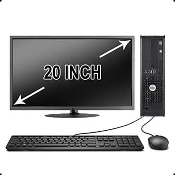 DELL Optiplex with 20-Inch Monitor (Core 2 Duo 3.0Ghz, 8GB RAM, 1TB HDD, Windows 10 Professional), Black (Renewed)']