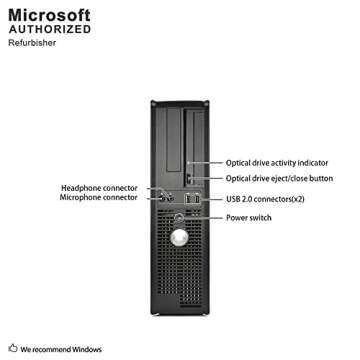 DELL Optiplex with 20-Inch Monitor (Core 2 Duo 3.0Ghz, 8GB RAM, 1TB HDD, Windows 10 Professional), Black (Renewed)']