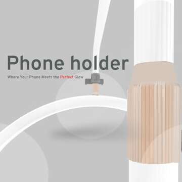 LED Floor Lamp Half Moon for Beauty and Content Creation: Ideal for Lash Extension, Skincare, Eyebrows, Tattoo, Filming White