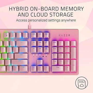 Razer Huntsman Gaming Keyboard: Fastest Keyboard Switches Ever - Clicky Optical Switches - Customizable Chroma RGB Lighting - Programmable Macro Functionality - Quartz Pink