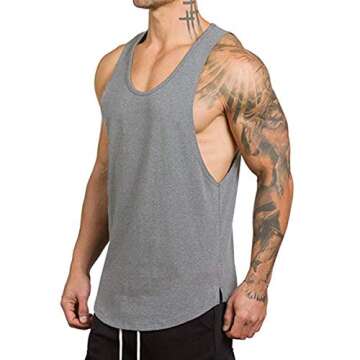 Muscle Killer 3-Pack Men's Muscle Gym Workout Stringer Tank Tops Bodybuilding Fitness T-Shirts (Medi...