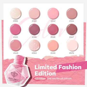modelones Nail Polish Set 12 Colors Nude Pink Quick Dry Mini Nail Lacquer Kit, Neutral Shimmer White...