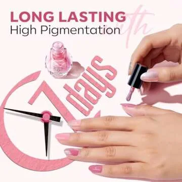 modelones Nail Polish Set 12 Colors Nude Pink Quick Dry Mini Nail Lacquer Kit, Neutral Shimmer White Glitter Finger Toe Nail Polish Bulk Manicure DIY Nail Art Salon Travel Home Gift for Women Girls