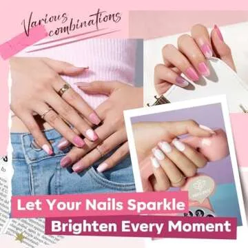 modelones Nail Polish Set 12 Colors Nude Pink Quick Dry Mini Nail Lacquer Kit, Neutral Shimmer White Glitter Finger Toe Nail Polish Bulk Manicure DIY Nail Art Salon Travel Home Gift for Women Girls