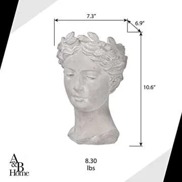 Large Visage Cement Vase for Stylish Decor