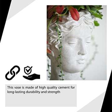 A and B Home D1622 Large Visage Cement Decorative Vase, Gray