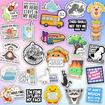225PCS Funny Holographic Stickers - Waterproof Meme Decals