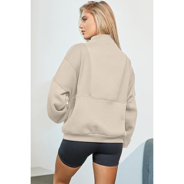 Stylish BLENCOT Half Zip Oversized Sweatshirt for Women