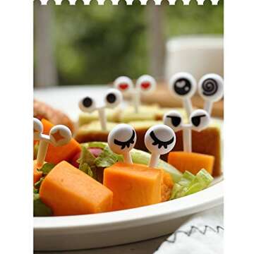 Rgontar 35 Pcs Eye Food Picks for Kids' Parties