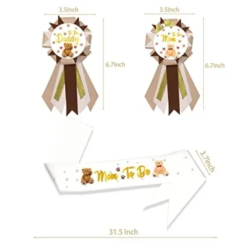 LXlucktim Teddy Bears Baby Shower Sash Set for Proud Parents