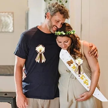 LXlucktim Teddy Bears Baby Shower Sash Set for Proud Parents