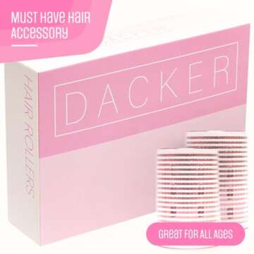 Self-Grip Hair Rollers for Luscious Curls - 8 Pcs Heatless Curlers, Safe for Long & Medium Hair by D...