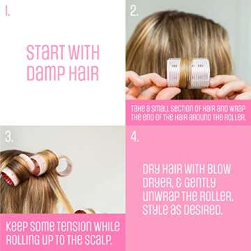 Self-Grip Hair Rollers for Luscious Curls - 8 Pcs Heatless Curlers, Safe for Long & Medium Hair by Dacker