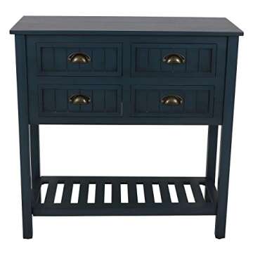 Bailey Bead Board Console Table in Antique Navy