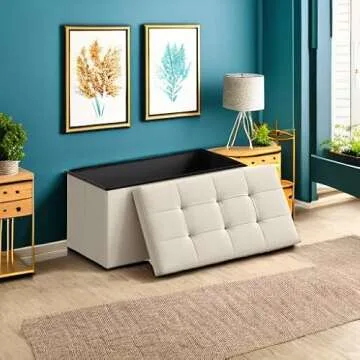 SONGMICS Mazie Collection 30" Folding Storage Ottoman