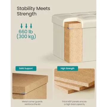 SONGMICS Mazie Collection 30" Folding Storage Ottoman