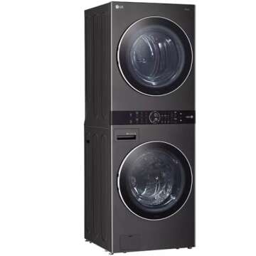 LG WKGX201HBA 27 Inch Smart Gas Single Unit WashTower with 4.5 cu. ft. Washer Capacity, 7.4 cu. ft. ...