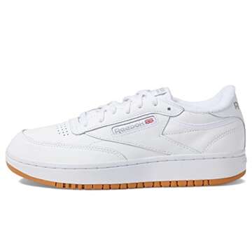 Reebok Women's Club C Double Sneaker, White/Gum 7