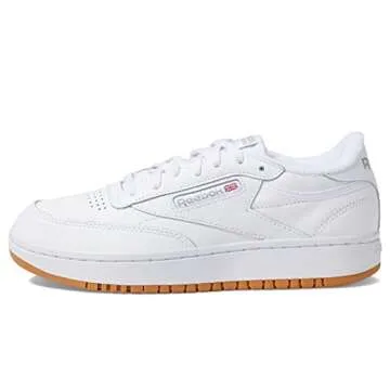 Reebok Women's Club C Double Sneaker, White/Gum 7
