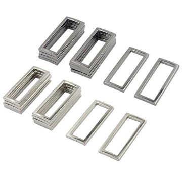 DGOL 20pcs 1-1/2 inch Zinc Alloy Shining Belt Bag Die Cast Rectangle Ring Buckles Silver Gunmetal
