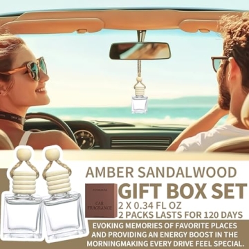 Car Air Freshener Hanging,Car Diffuser Air Fresheners Car Scents Accessories Daily Unisex Amber Sandalwood