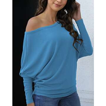 OmicGot Women's Off The Shoulder Pullover Knit Sweater