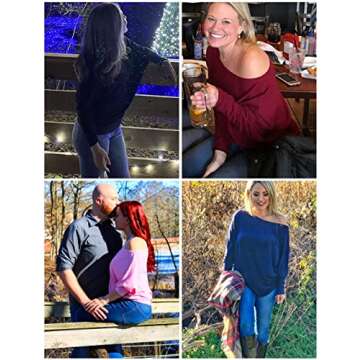 OmicGot Women's Off The Shoulder Pullover Knit Sweater