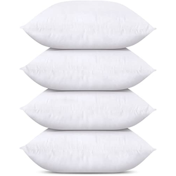 Utopia Bedding Throw Pillows (Set of 4, White), 22 x 22 Inches Pillows for Sofa, Bed and Couch Decor...