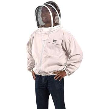 Bees & Co Natural Cotton Beekeeper Jacket with Fencing Veil