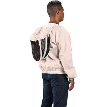 Bees & Co Natural Cotton Beekeeper Jacket with Fencing Veil