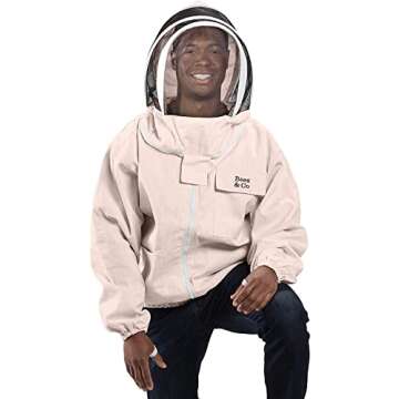 Bees & Co Natural Cotton Beekeeper Jacket with Fencing Veil