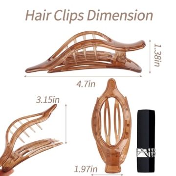 Stylish Flat Hair Clips for All Hair Types - 6 Pack