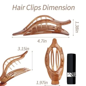 Stylish Flat Hair Clips for All Hair Types - 6 Pack