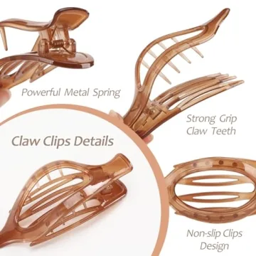 Stylish Flat Hair Clips for All Hair Types - 6 Pack