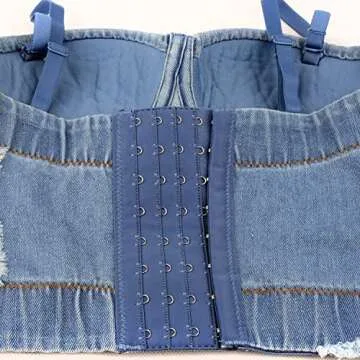 Stylish ELLACCI Women's Denim Bustier Crop Top for Parties