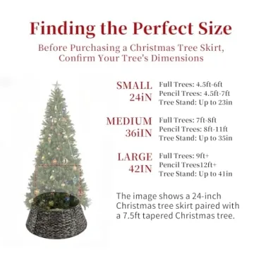 Sweetcrispy Christmas Tree Collar for 4.5-6ft Trees