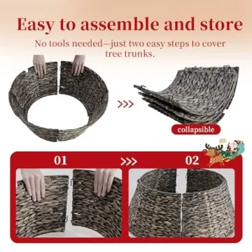 Sweetcrispy Christmas Tree Collar for 4.5-6ft Trees