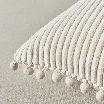 Fancy Homi Boho Pillow Covers with Pom-poms - Set of 2