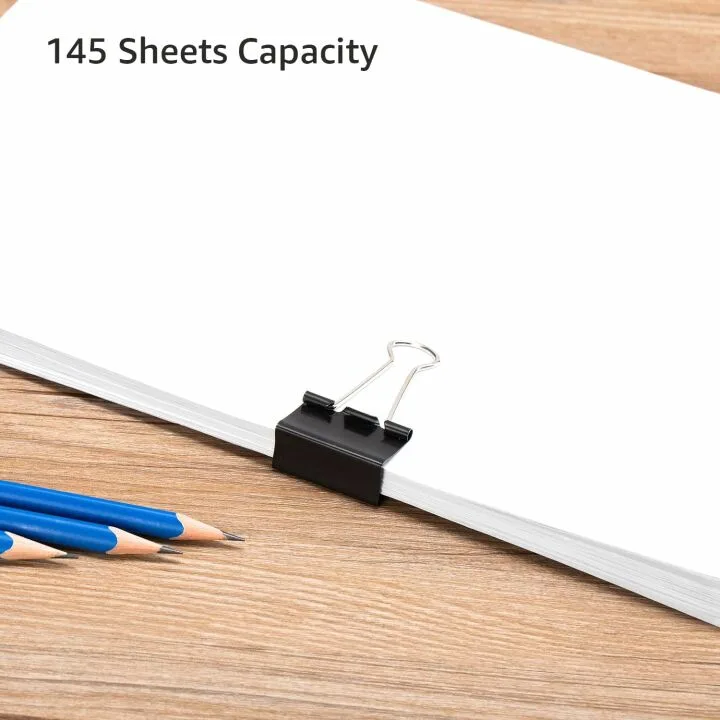 Amazon Basics Binder Paper Clips - 96 Count Medium Black