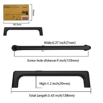 Amerdeco 10 Pack Matte Black Cabinet Pulls 5 Inch(128MM) Hole Centers Kitchen Cabinet Handles Hardware Kitchen Handles for Cabinets Cupboard Handles Drawer Pulls ZH0041