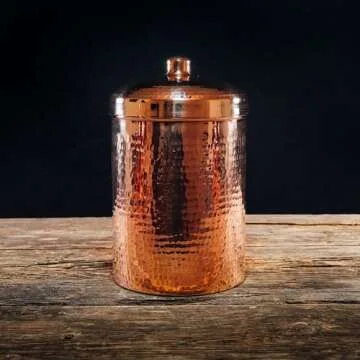 Sertodo Copper Kitchen Canisters – Polished, 5 Quart Capacity, Elegant Functional Storage