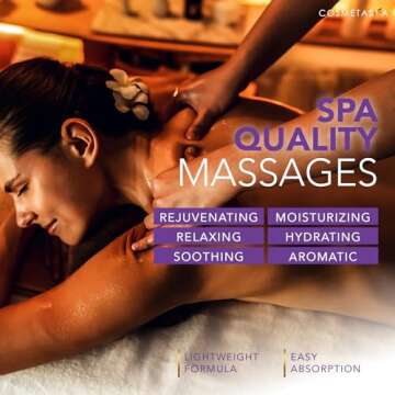 Lavender Relaxation Massage Oil with Massage Roller Ball - No Stain 100% Natural Blend of Spa Quality Oils for Calming, Aromatic, Soothing Massage Therapy - Perfect Valentiense Day Gift