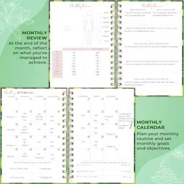 PLANBERRY Food Journal Premium – Nutrition Planner – Diet & Calorie Tracker – Meal & Exercise Diary – Weight Loss Journal (Avocado Green)