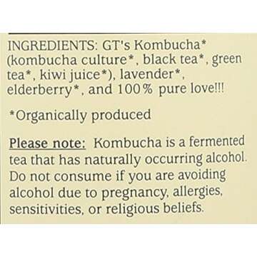 GT'S ENLIGHTENED KOMBUCHA, Lavender, 16 Ounce (Pack of 12)