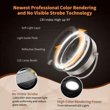 Large Lighted Makeup Mirror with Magnification Features