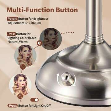 Large Lighted Makeup Mirror with Magnification Features