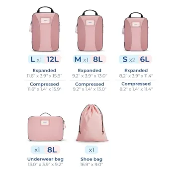 BAGSMART Compression Packing Cubes for Organized Travel