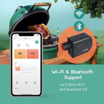 Smart Wi-Fi & Bluetooth BBQ Temperature Controller