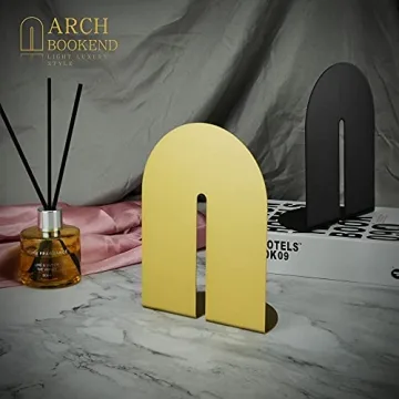 Ondeam Runway Gold Bookends - Elegant Metal Book Holders
